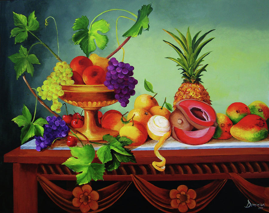 900x711 A Gathering Of Fruits Painting By Dominica Alcantara - Fruits Painting Images