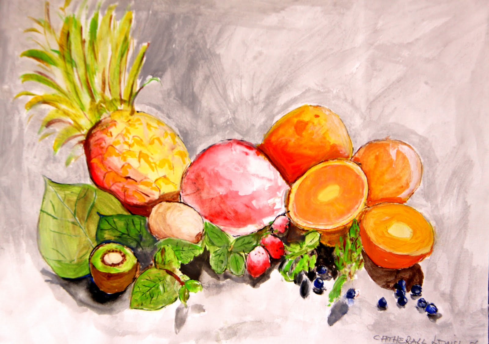 1600x1128 Louisa Catherall Art Fruits Painting - Fruits Painting Images