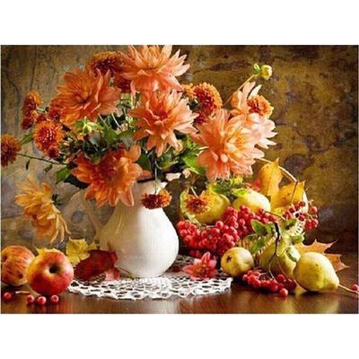 400x400 Diy Frameless Flower And Fruits Painting By Numbers Kit - Fruits Painting Images