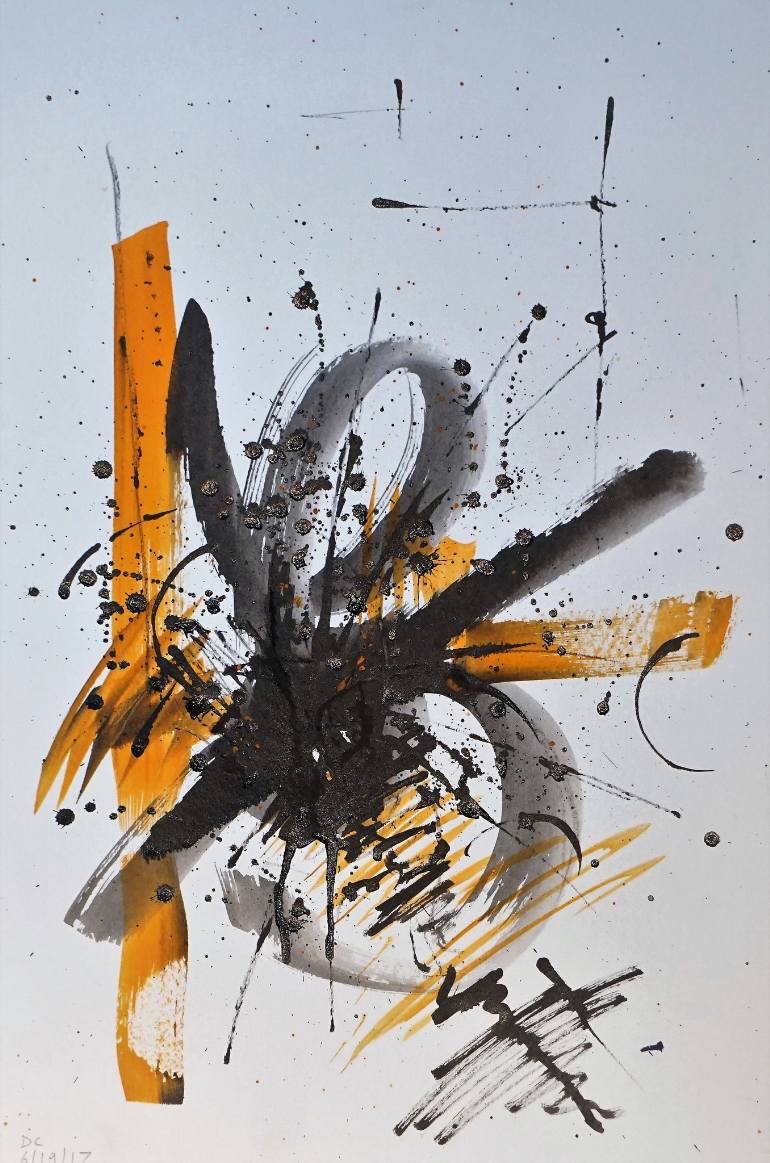 770x1163 Saatchi Art Frustration In Orange And Black - Frustration Painting