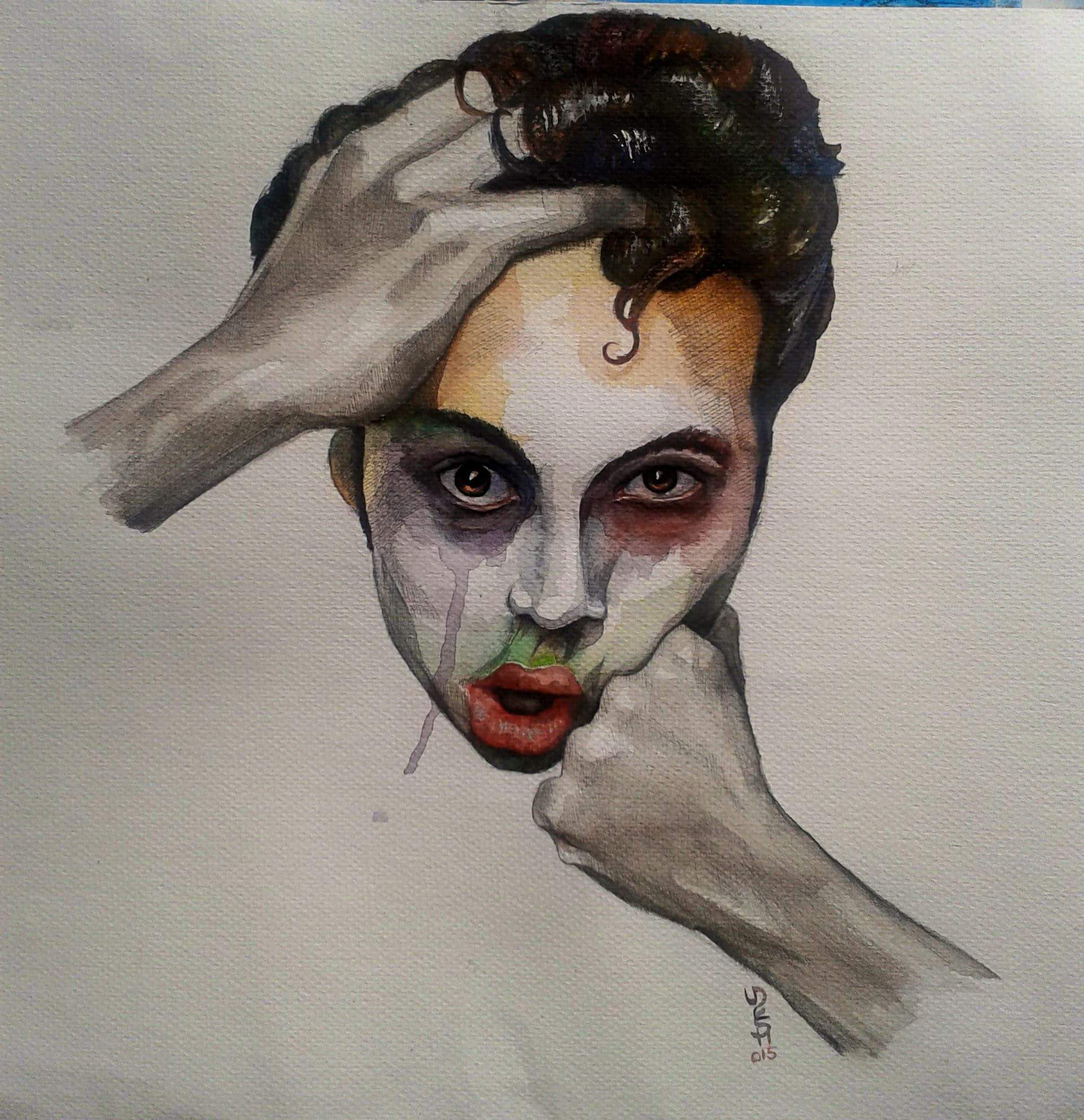 1920x1984 Frustration, Water Color, Udesh Pandey, Art - Frustration Painting