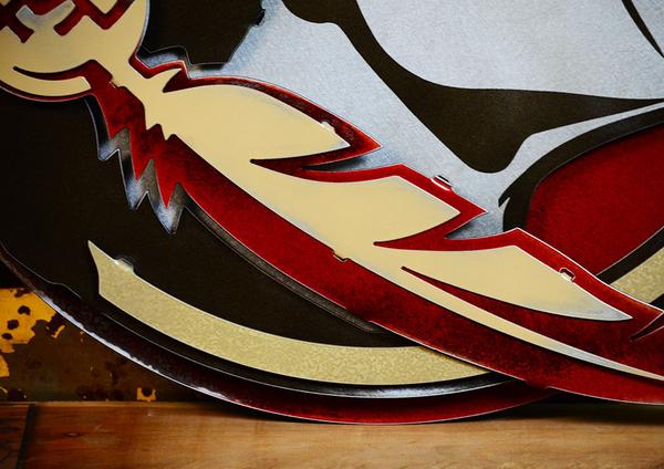 600x424 Florida State University Seminole Crest 3d Vintage Metal Artwork - Fsu Painting
