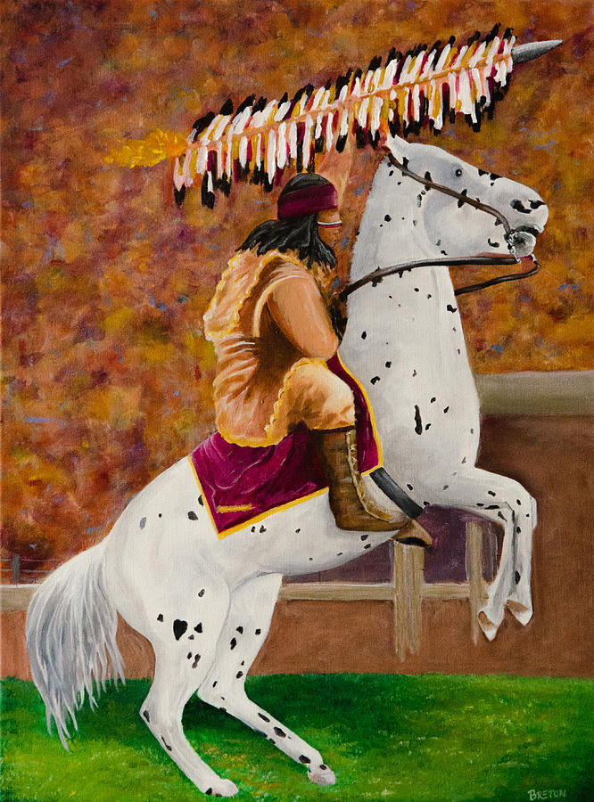 666x900 Fsu Chief Osceola And Renegade Painting By Deb Breton - Fsu Painting