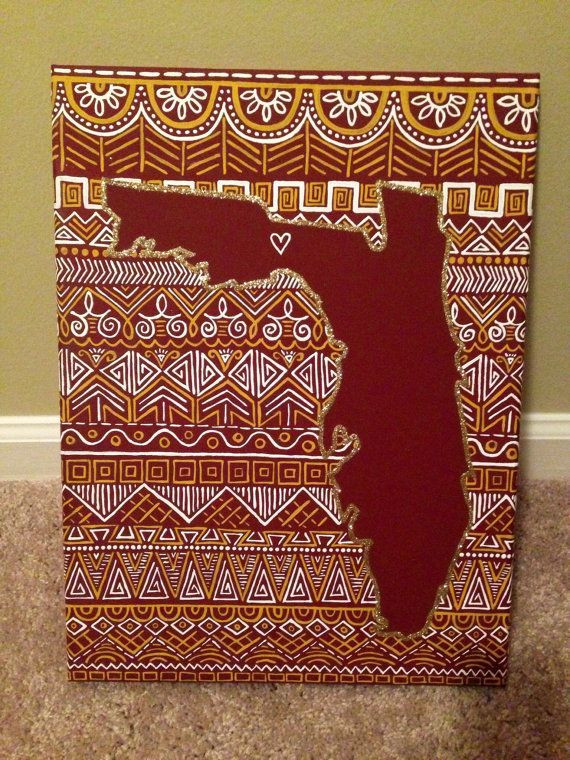 570x760 Fsu Room Decor Fresh Fsu Themed Canvas Painting Of Florida - Fsu Painting