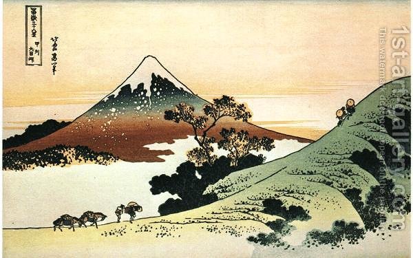 600x375 Mt. Fuji In The Sunset Katsushika Hokusai Reproduction 1st Art - Fuji Painting