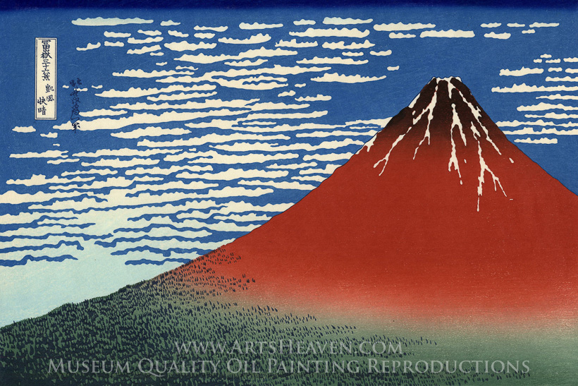 820x547 Reproduction Painting Katsushika Hokusai Mount Fuji In Clear - Fuji Painting