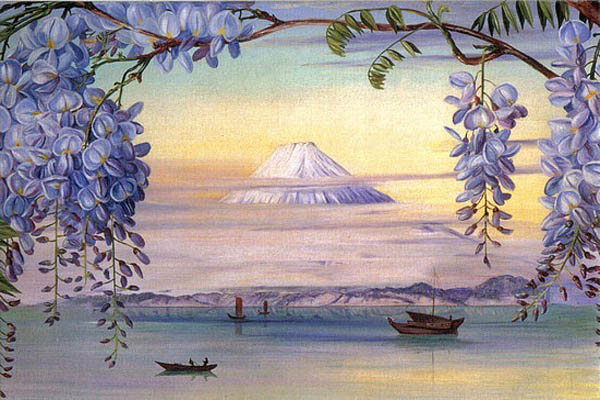 600x400 Wisteria Mt. Fuji By Marianne North (Painting Id La 3266 Ka) - Fuji Painting