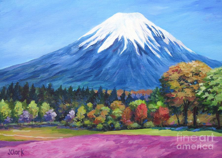 900x639 Clear Day Mount Fuji Painting By John Clark - Fuji Painting