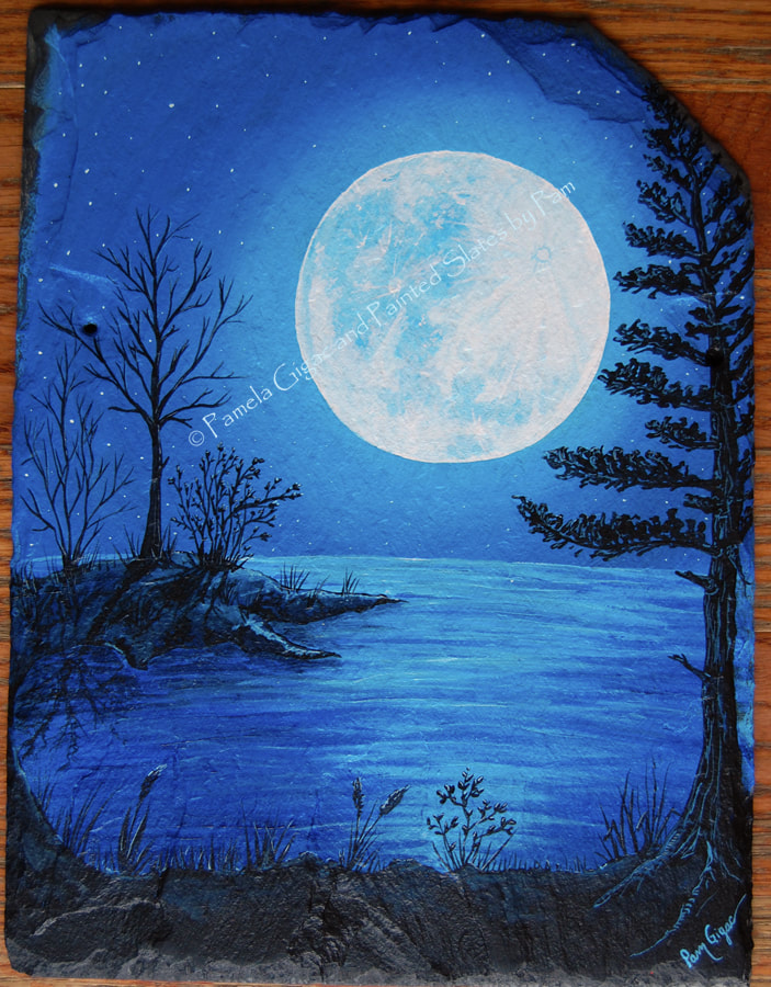 Full Moon Painting at PaintingValley.com | Explore collection of Full ...