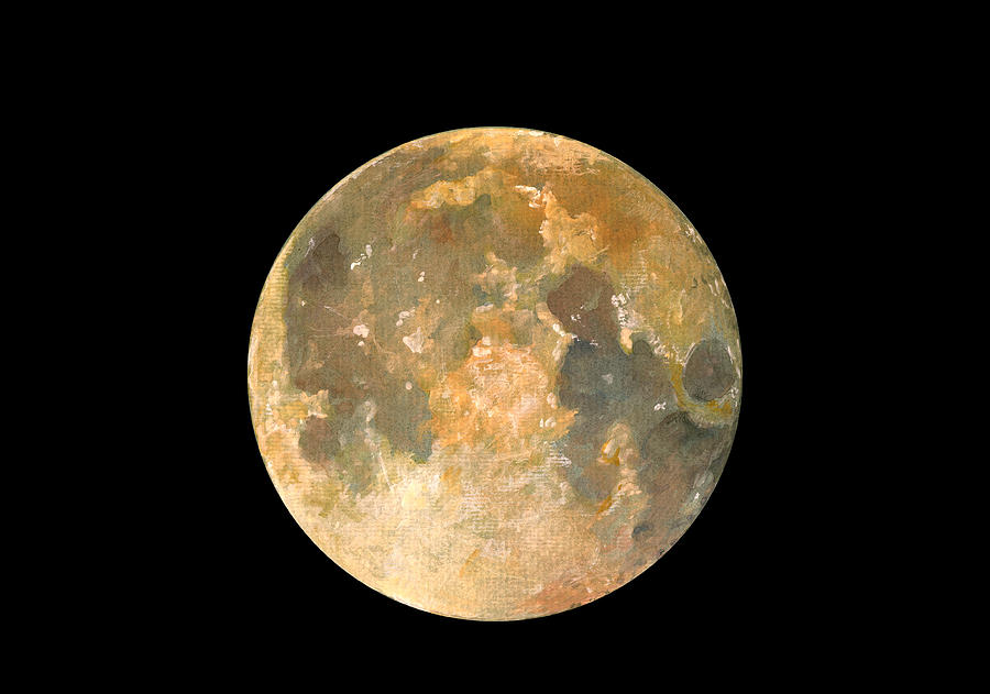 900x631 Full Moon Painting By Juan Bosco - Full Moon Painting
