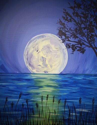 387x500 Full Moon Tonight - Full Moon Painting