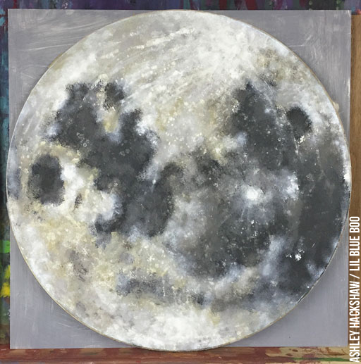 512x517 Diy Moon Painting - Full Moon Painting