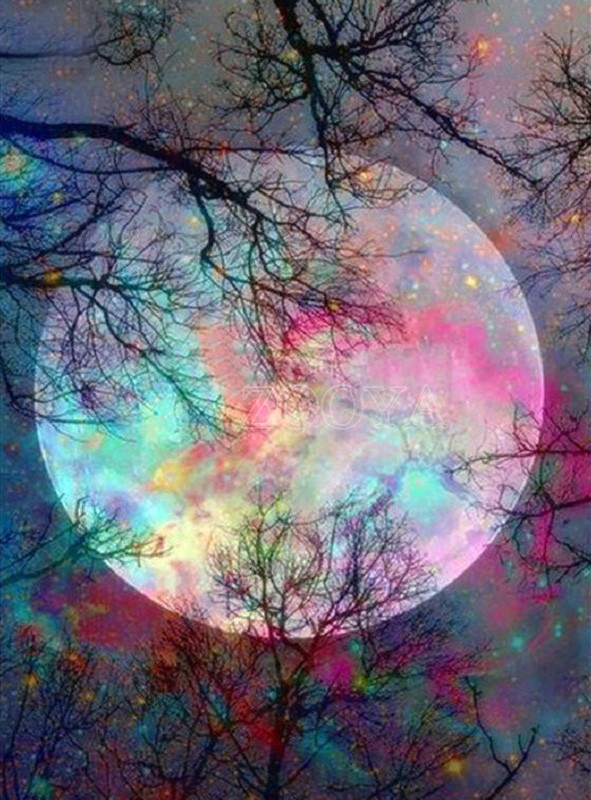 591x800 Full Moon Diamond Painting Embroidery Kit 5d Diamond Embroidery - Full Moon Painting