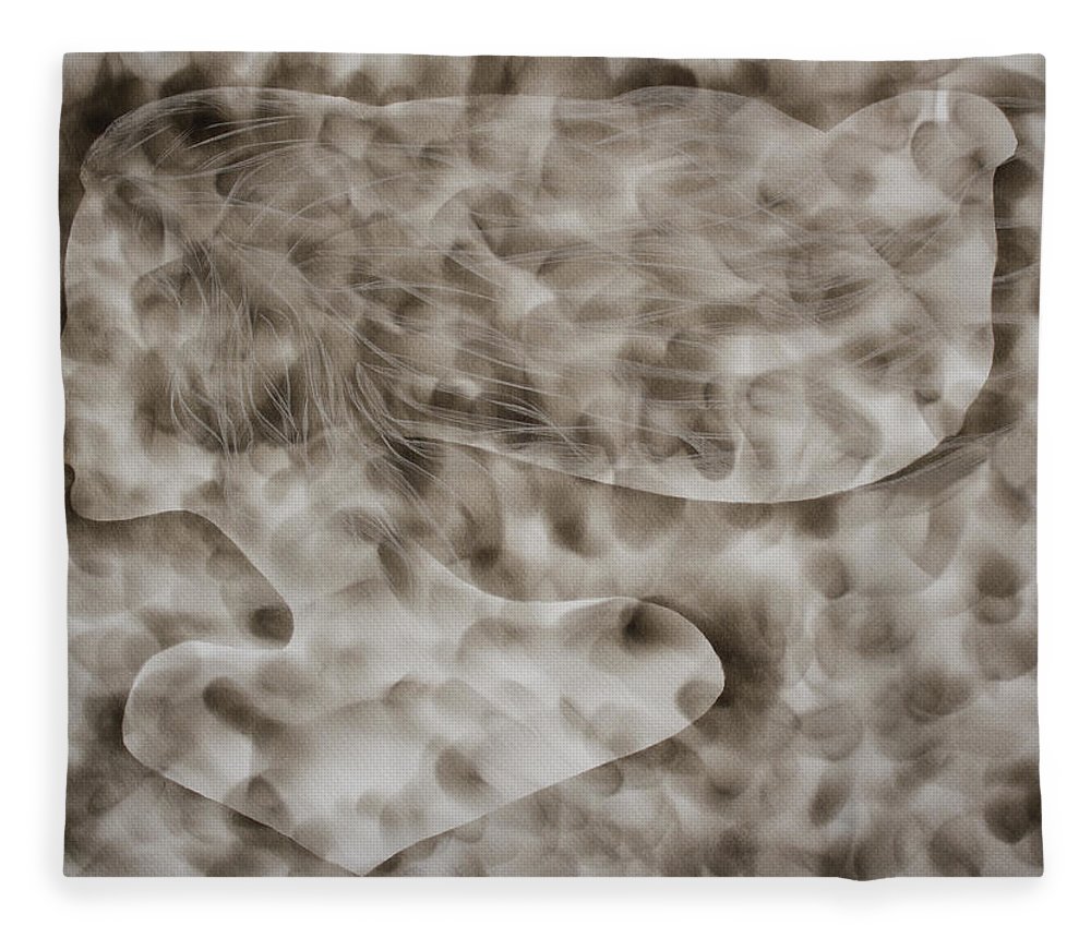 1000x860 Smoke Spirit Original Fumage Painting Fleece Blanket For Sale By - Fumage Painting