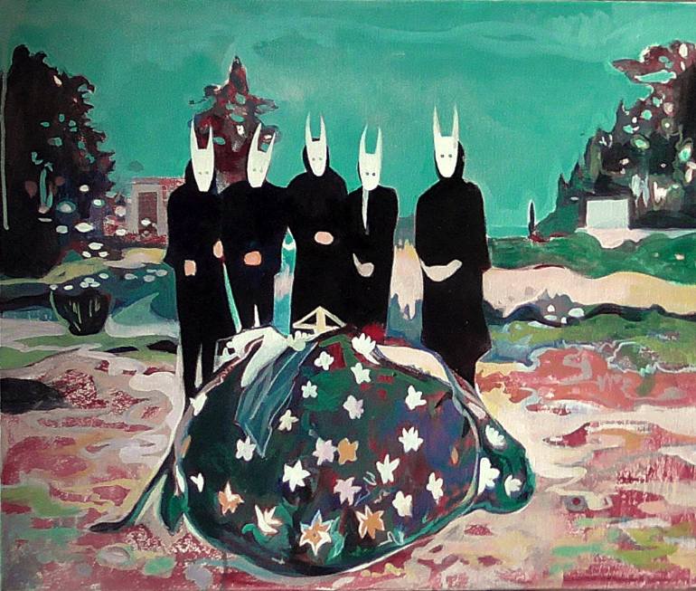 770x653 Saatchi Art Hero Funeral Painting By Mario Romoda - Funeral Painting