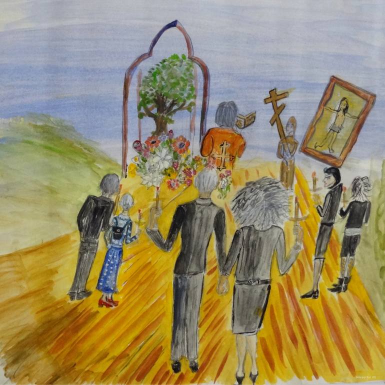 770x770 Saatchi Art Irene's Funeral Painting By Minouche Waring - Funeral Painting