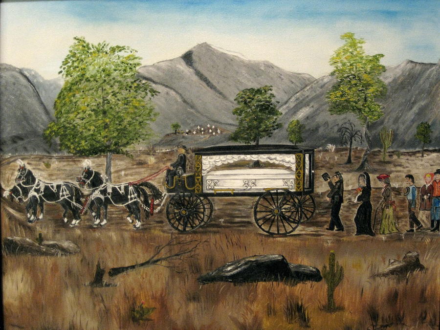 900x675 The Funeral Procession Painting By Sharon Hatley - Funeral Painting