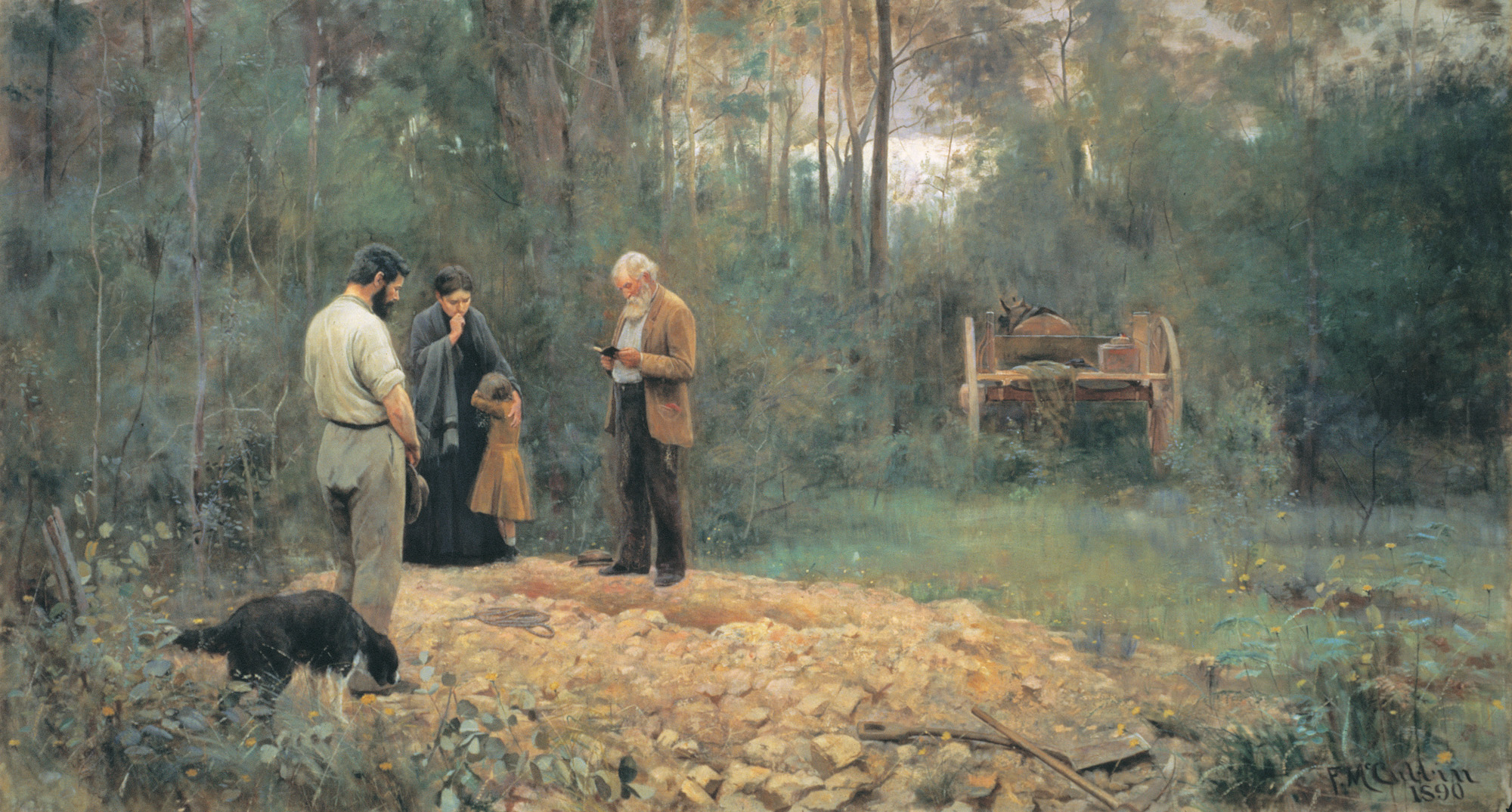 2000x1074 A Bush Burial, Painting By Frederick Mccubbin - Funeral Painting