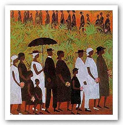 425x430 Funeral Procession By Ellis Wilson 5.625x6 Art Print - Funeral Procession Painting