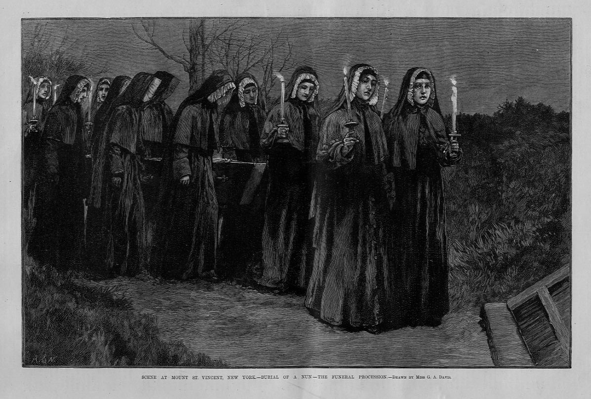 1196x807 Burial Of A Nun The Funeral Procession At Mount St. Vincent New - Funeral Procession Painting