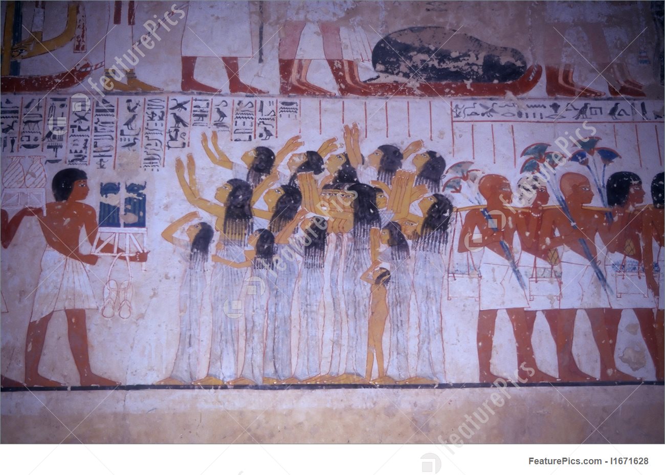 1300x928 Egyptian Tomb Painting Picture - Funeral Procession Painting