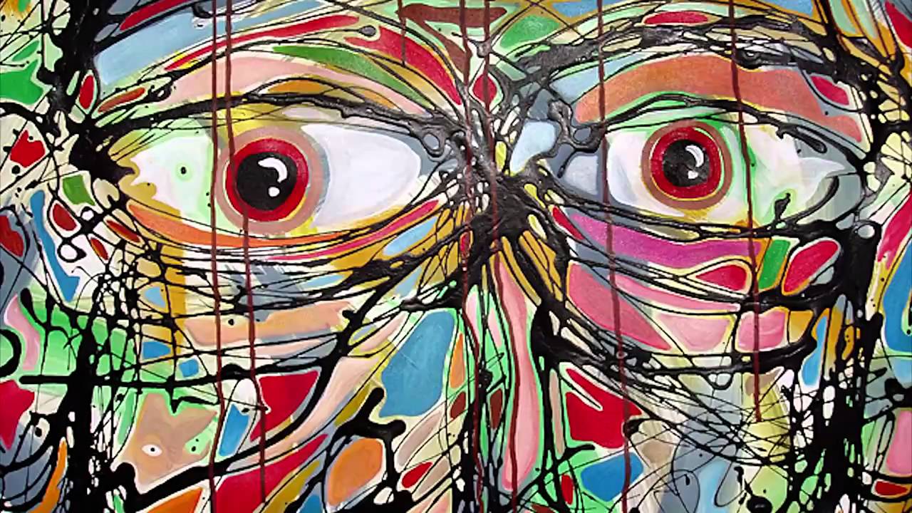 1280x720 Raeart Time Lapse First Painting Of 2011 Fun Funky Animal Art - Funky Painting