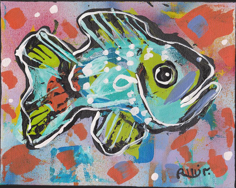 900x717 Funky Folk Fish 2012 Painting By Robert Wolverton Jr - Funky Painting
