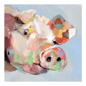 300x300 Funny Pig Hand Painted Modern Abstract Animal Oil Painting Wall - Funny Animal Painting