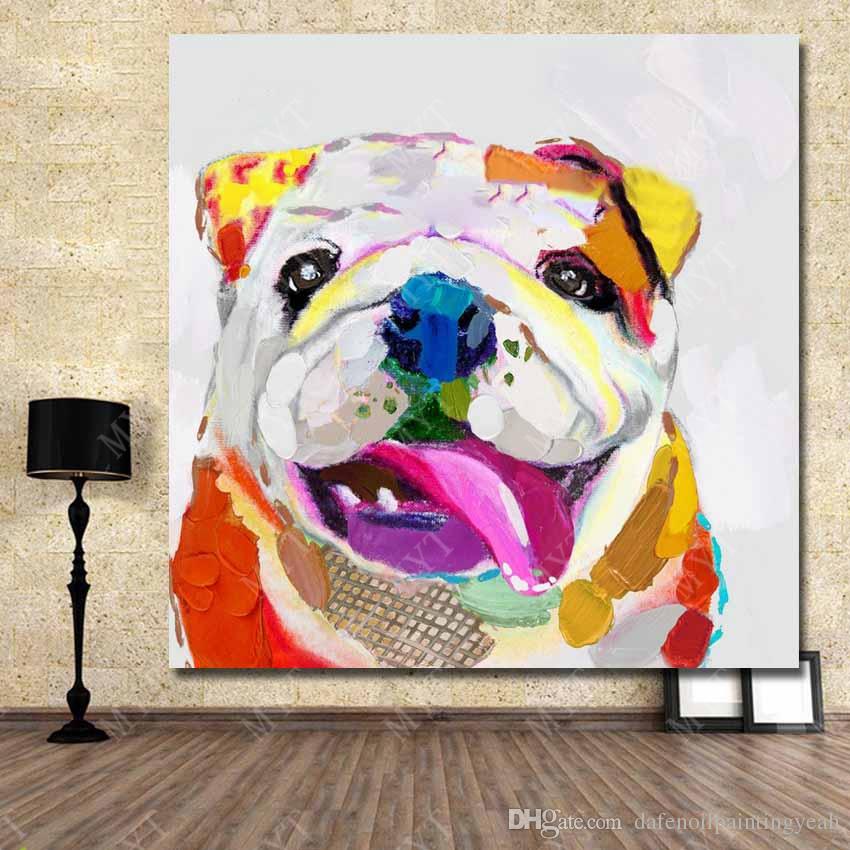 850x850 2018 Artist Painted Modern Funny Dog Oil Painting Wall Art - Funny Animal Painting