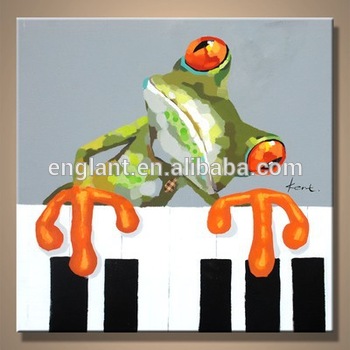 350x350 Playing Piano Funny Animal Frog Painting - Funny Animal Painting