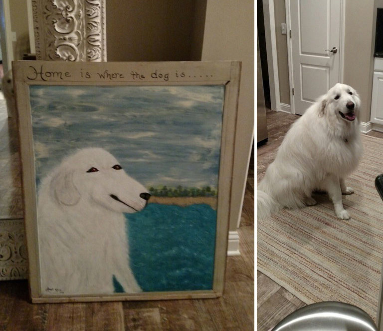 768x663 She Paid A Professional Artist For A Portrait Of Her Dog. She Can - Funny Animal Painting