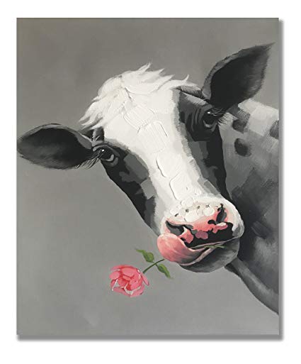 425x513 Cute Cow Animal Paintings 100% Hand Painted Funny Oil - Funny Animal Painting