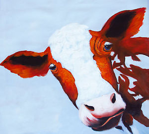 300x270 47 Street Art Graffiti Funny Cow Australia Pop Canvas Oil - Funny Cow Painting