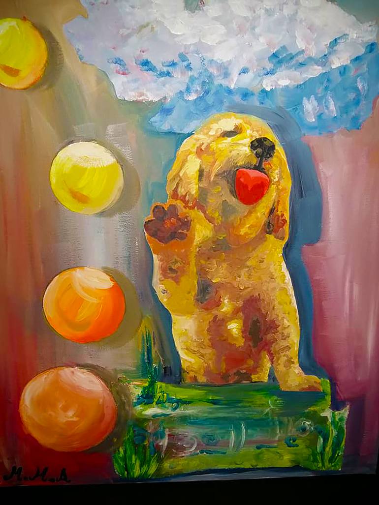 770x1027 Saatchi Art Funny Dog Painting By Maria Rom - Funny Dog Painting