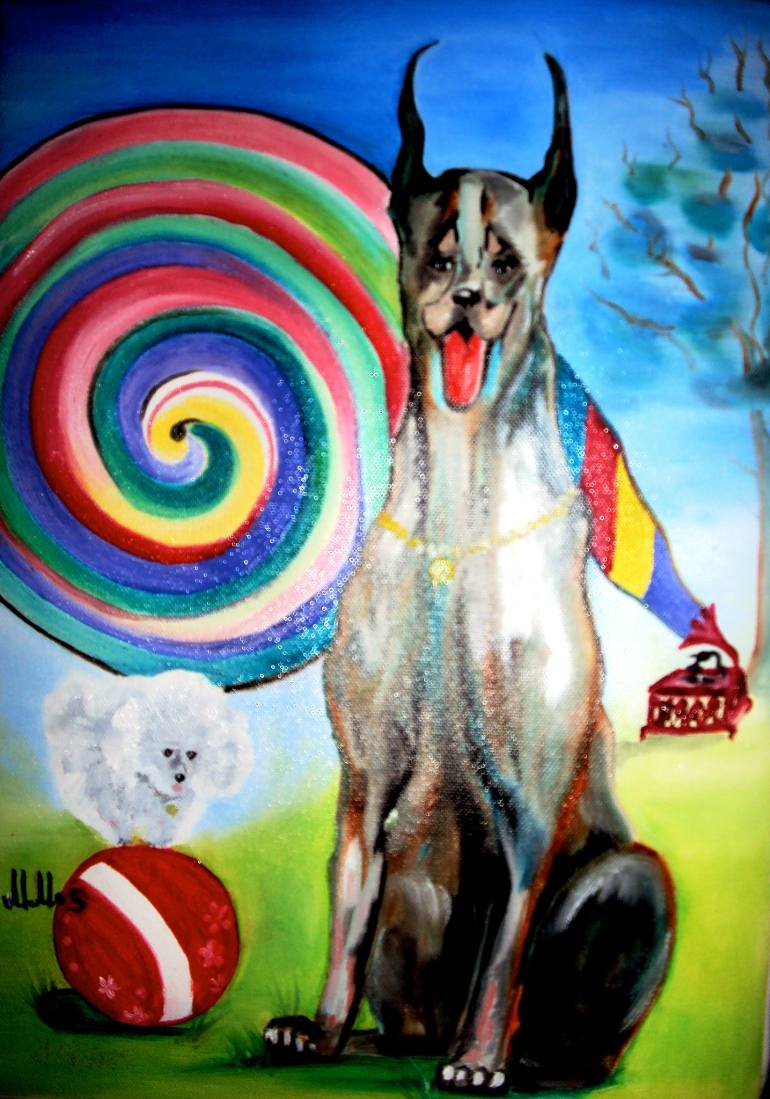 770x1099 Saatchi Art Funny Dog Painting By Marina Mos - Funny Dog Painting