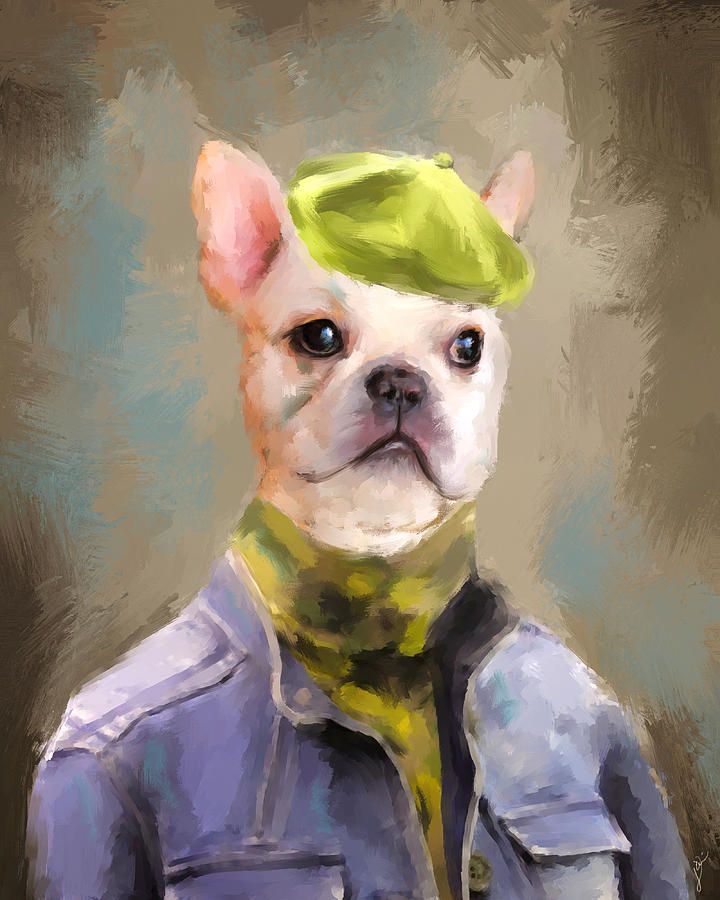 720x900 Chic French Bulldog Painting - Funny Dog Painting