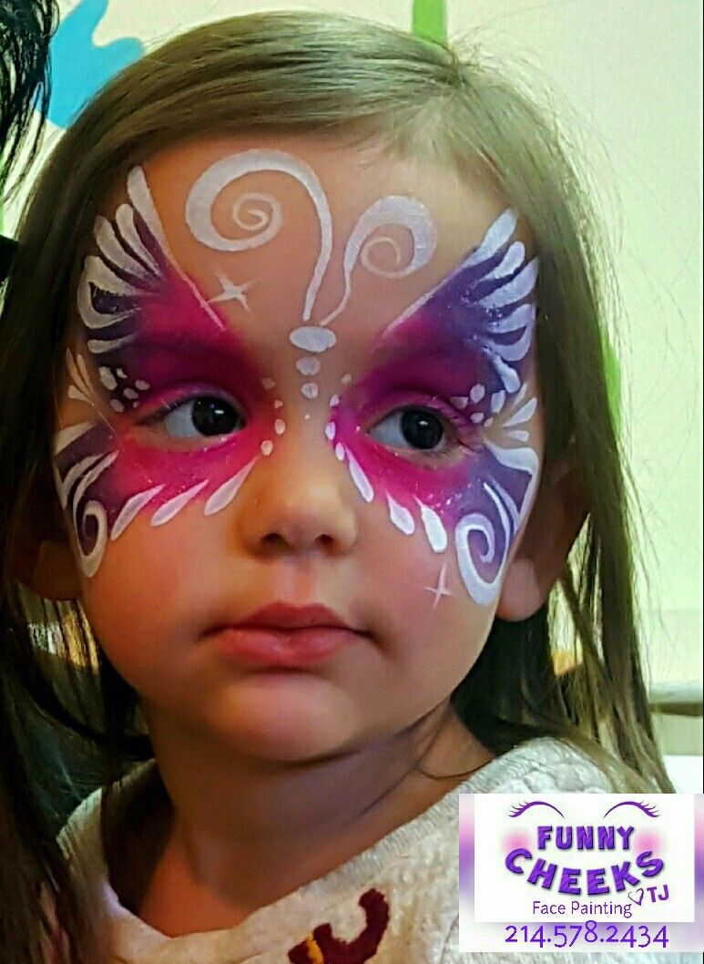 773x1058 Butterfly Face Painting Fun By Funny Cheeks Dallas For Wee - Funny Face Painting