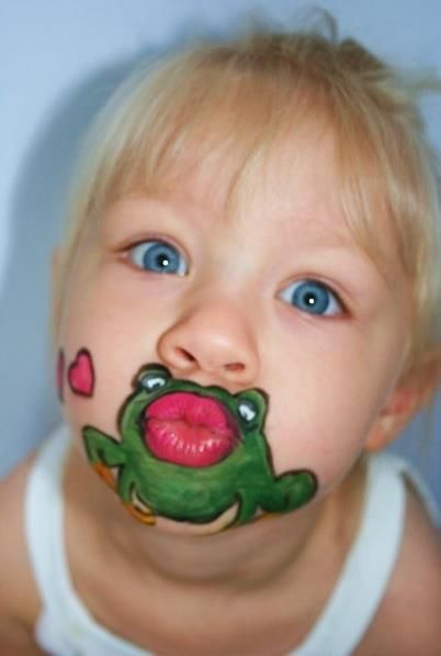 402x597 Face Painting ) This Is Hilarious D Kiss The Froggy D Funny - Funny Face Painting