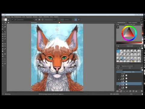 480x360 Symmetrical Furry Art. Speed Painting. Tiger Cat. - Furry Painting