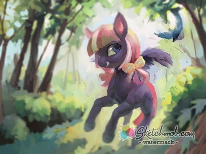 720x540 Custom Furry, Pony Style Painting Commission Sketchmob - Furry Painting