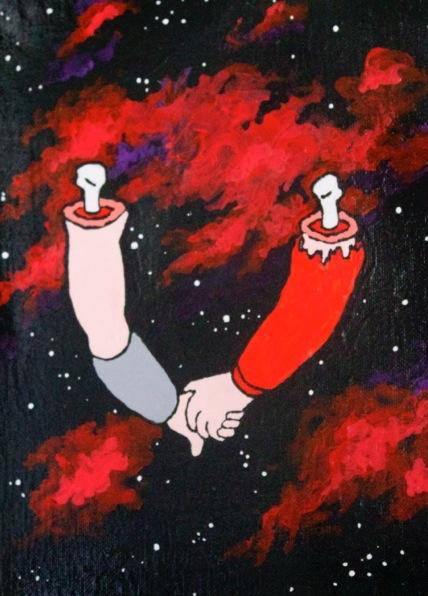 428x596 Futurama Acrylic Painting A Farewell To Arms - Futurama Painting
