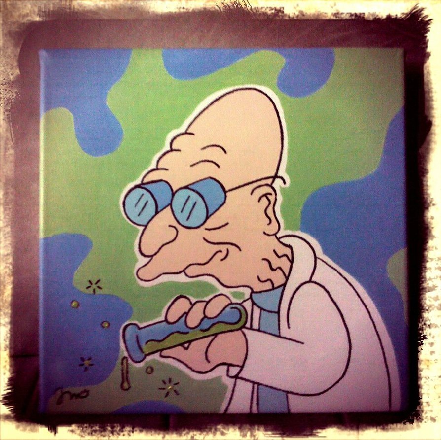894x893 Futurama Professor Farnsworth By Jazzyutopia - Futurama Painting