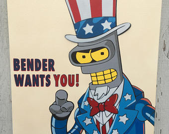 340x270 Futurama Painting Etsy - Futurama Painting