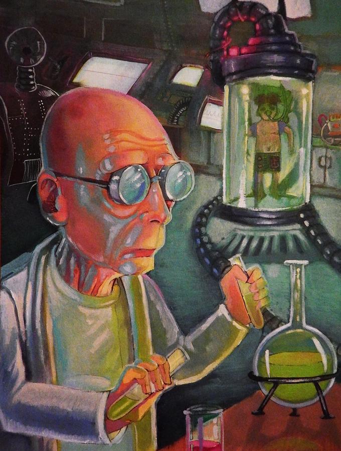 680x900 Professor Farnsworth Painting By Damarco Randle - Futurama Painting