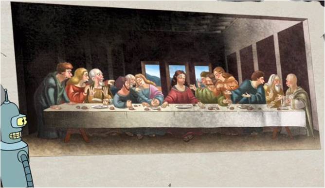 668x387 The Last Supper Futurama Wiki Fandom Powered By Wikia - Futurama Painting