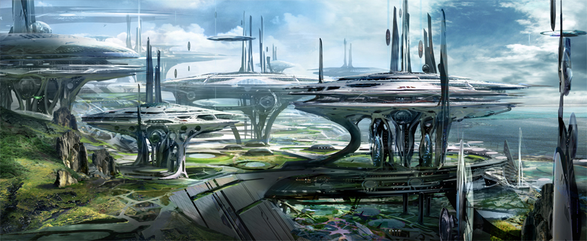 850x349 Environments Stephan Martiniere - Future City Painting