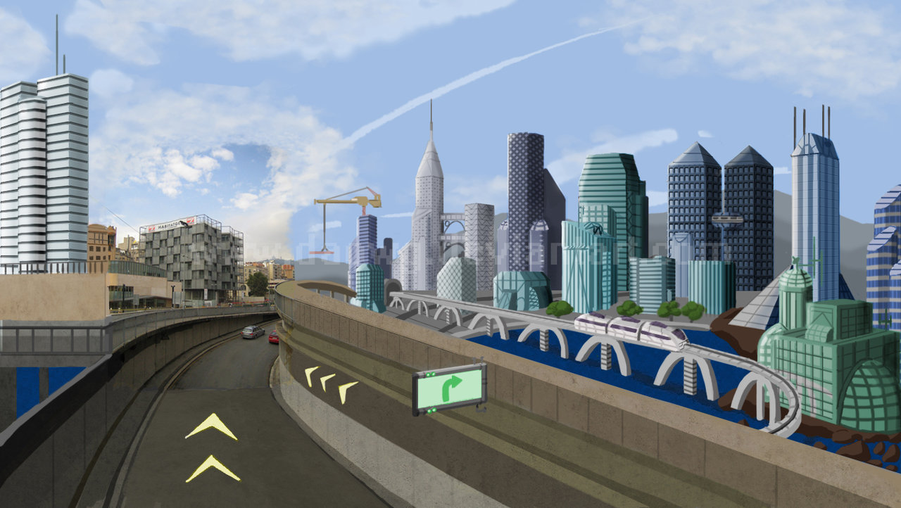 1280x722 Matte Painting Future City By Daowg - Future City Painting