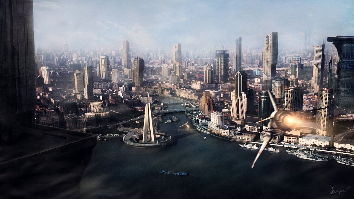 1191x671 Future City My 3rd Matte Painting Print Selling Here Ampnbsp - Future City Painting