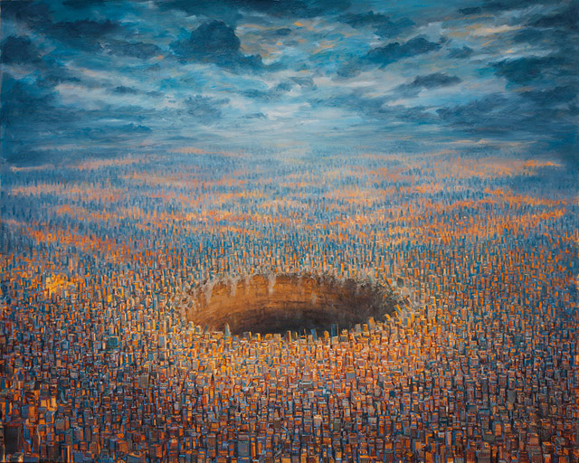 640x512 Paintings By Michael Kerbow Explore The Earth's Dark Future Buro - Future Painting