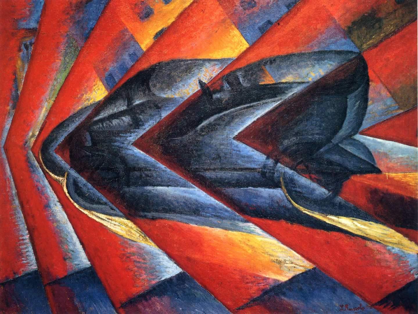 1439x1080 Luigi Russolo, Of A (1912 1913) The Peacock's Tail - Futurist Painting